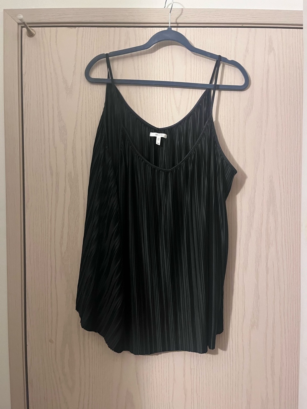 Maurice's Pleated Black Spaghetti Strap Tank Top